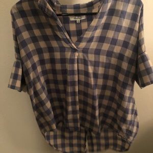 Madewell baby blue and white check courier shirt
